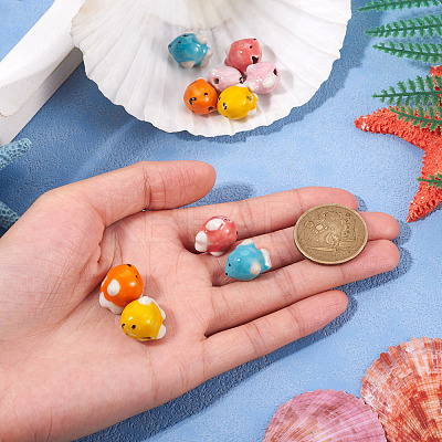 12Pcs 6 Colors Handmade Porcelain Beads for Necklaces Bracelets Making PORC-TA0001-22-1