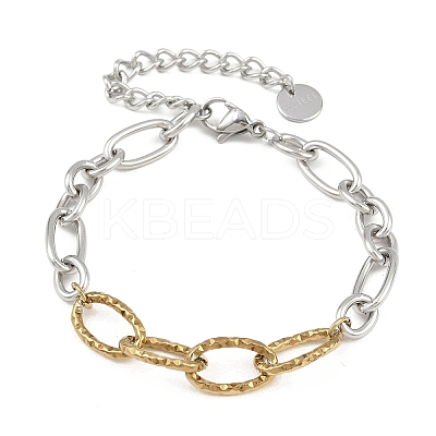304 Stainless Steel Link Chain Bracelets for Women BJEW-K291-02GP-1