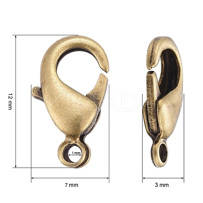 Brass Lobster Claw Clasps KK-902-AB-NF-1