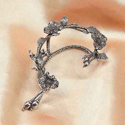316 Surgical Stainless Flower Cuff Earrings EJEW-C160-05B-1