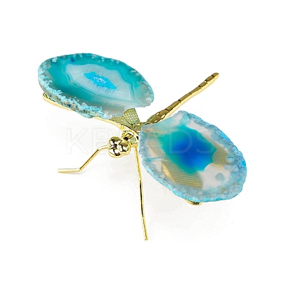 Dyed Natural Agate Slice Display Decorations DJEW-PW0009-004D-1