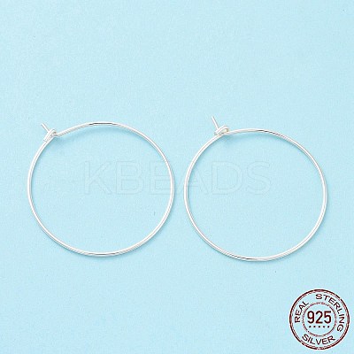 925 Sterling Silver Hoop Earring Findings STER-D035-24S-1