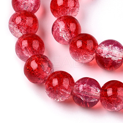 Transparent Crackle Baking Paint Glass Beads Strands X1-DGLA-T003-01A-08-1