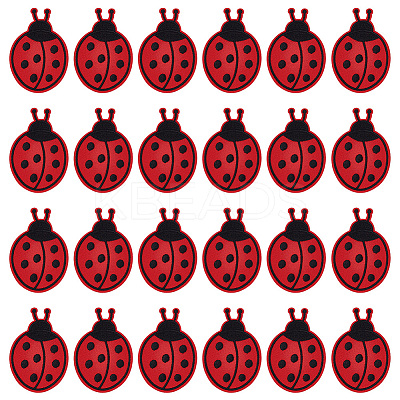 24Pcs Polyester Embroider Thread Iron on/Sew On Patches PATC-FG0003-26-1