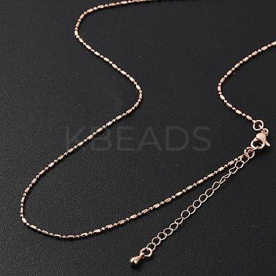 Brass Ball Chain Necklaces for Women NJEW-D302-32RG-1
