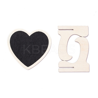 Heart Wooden Mini Chalkboard Signs AJEW-M035-02-1