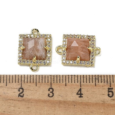 Natural Sunstone Faceted Square Links G-I375-03G-04-1