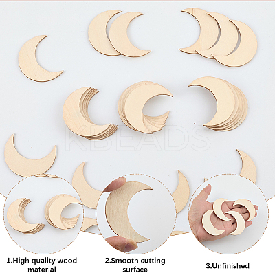 50Pcs Wood Cutouts DIY-SP0004-64D-01-1