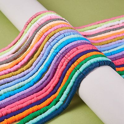 35 Strands 35 Style Handmade Polymer Clay Beads Strands CLAY-SZ0001-78-1