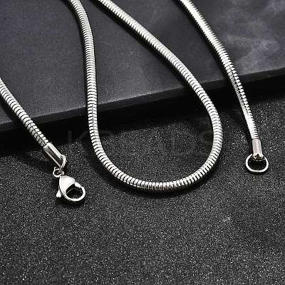 Tarnish Resistant 304 Stainless Steel Snake Chain Necklaces LS-STAS-M174-005P-3.2A-1