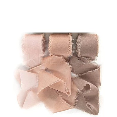 3 Rolls 3 Colors Polyester Raw Edged Ribbon WG69095-03-1
