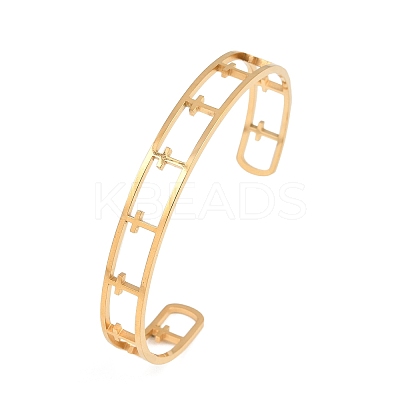 304 Stainless Steel Cuff Bangles for Women BJEW-S181-02G-A-1