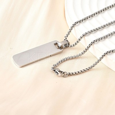 304 Stainless Steel Blank Pendant Necklaces NJEW-P329-04E-P-1