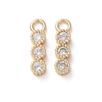 Brass Micro Pave Clear Cubic Zirconia Charms KK-C253-02B-G-1