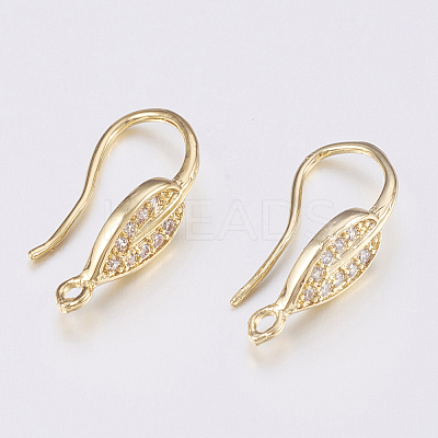 Brass Micro Pave Cubic Zirconia Earring Hooks LS-ZIRC-K075-38G-1
