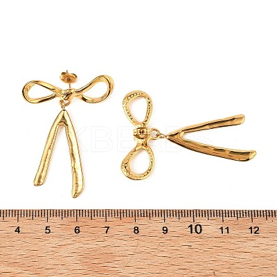 304 Stainless Steel Dangle Stud Earrings EJEW-I318-02G-02-1