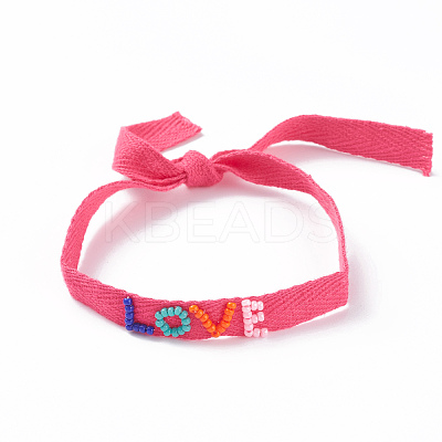 Twill Tape Nylon Cord Knotted Bracelets BJEW-Z013-33-1