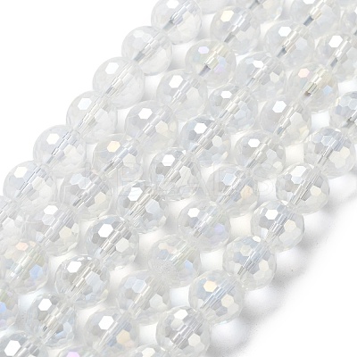 Electroplate Glass Bead Strands X-EGLA-R040-10mm-15-1