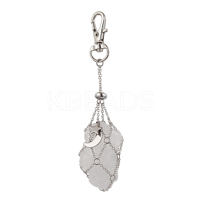 Moon Alloy Swivel Lobster Claw Clasps & Brass Cable Chains AJEW-JB01337-03-1