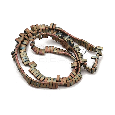 Electroplated Frosted Non-magnetic Synthetic Hematite Beads Strands G-G089-A01-07-1