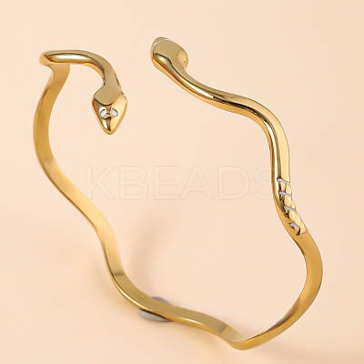 Snake 304 Stainless Steel Cuff Bangles FS-WGA46EE-01-1