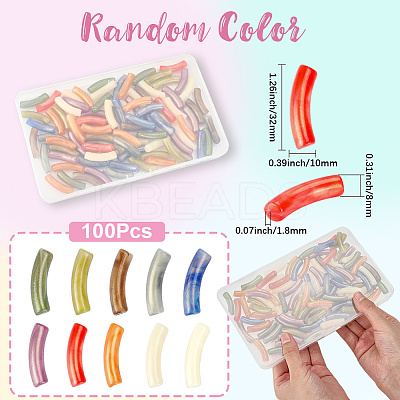 100Pcs Opaque Acrylic Beads MACR-SP0001-84-1