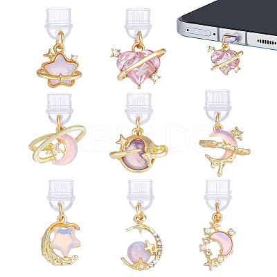 8Pcs 8 Styles PVC Mobile Dustproof Plugs HJEW-PH02326-1