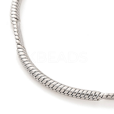 Non-Tarnish 304 Stainless Steel Round Snake Chain Necklaces for Women NJEW-G140-11P-1