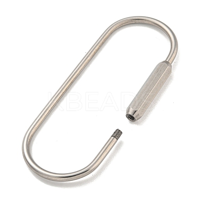Non-Tarnish 304 Stainless Steel Screw Carabiner Lock Charms LS-STAS-C092-05A-P-1