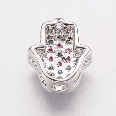 Brass Cubic Zirconia Beads KK-P134-06P-1