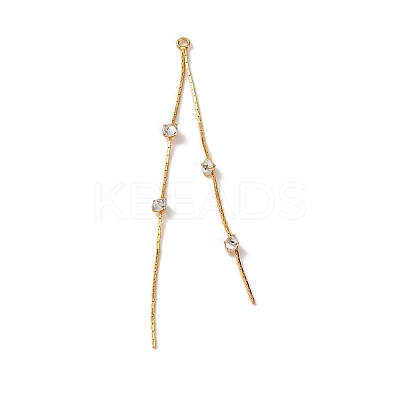 Brass Micro Pave Clear Cubic Zirconia Big Pendants KK-G510-03G-1