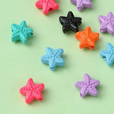 Spray Painted Alloy Beads PALLOY-YW0001-61-1