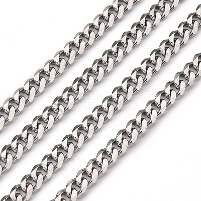 Tarnish Resistant Men's Jewelry Making 201 Stainless Steel Curb Chains CHS-A003B-1.8mm-1