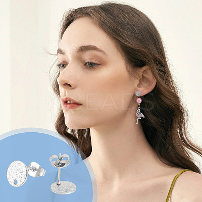 24Pcs 6 Style Ion Plating(IP) 304 Stainless Steel Flat Round Stud Findings STAS-UN0050-66-1