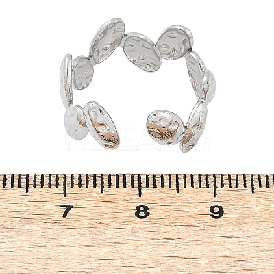304 Stainless Steel Open Cuff Rings for Women RJEW-A056-02P-1