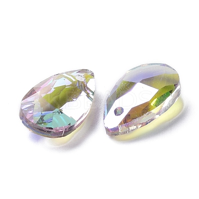 Faceted Teardrop Glass Pendants GLAA-O008-A16-1