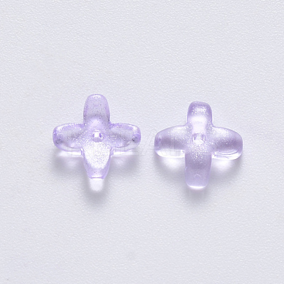 Transparent Spray Painted Glass Beads GLAA-R211-06-C02-1