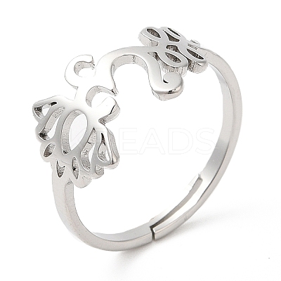 Non-Tarnish 304 Stainless Steel Yoga & Infinity Adjustable Ring for Women LS-RJEW-M149-19P-1