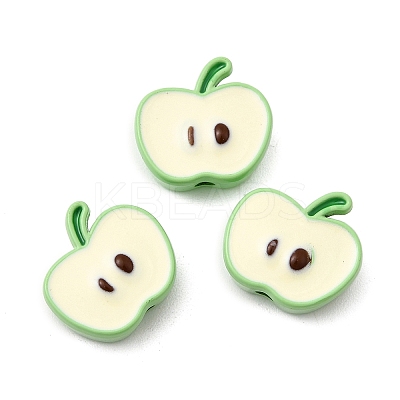 Apple Spray Painted Alloy Beads FIND-C075-02A-1