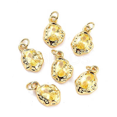 Brass Micro Pave Cubic Zirconia Pendant ZIRC-P089-19G-C-1