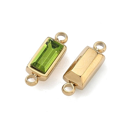 Birthstone 304 Stainless Steel Rhinestone Connector Charms STAS-L022-576G-01-1