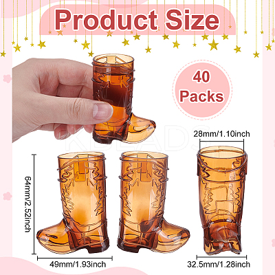 Cowboy Boots Shape PS Plastic Wine Glasses for Doll Miniatures FIND-WH0199-336B-1
