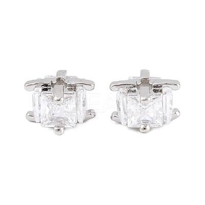 Brass Clear Cubic Zirconia Beads KK-B186-21A-P-1