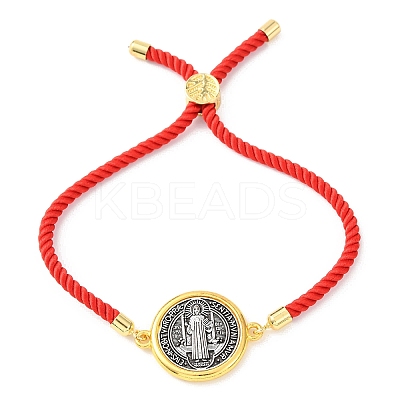 Alloy with Nylon Rope Slider Bracelets BJEW-Z156-02G-01-1
