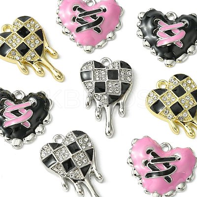 8Pcs 4 Style Valentine's Day Alloy Enamel Pendants FIND-FS0001-90-1