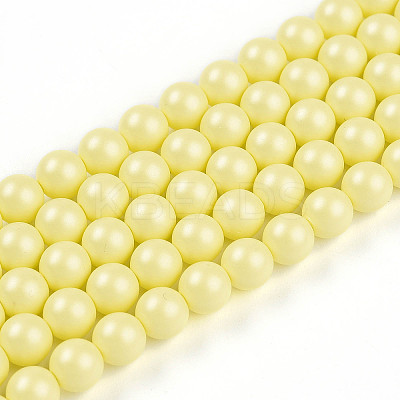 Baking Paint Pearlized Glass Pearl Bead Strands HY-N002-5mm-B03-1