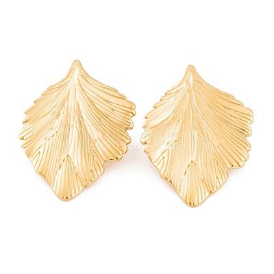 Ion Plating(IP) 304 Stainless Steel Stud Earrings for Women EJEW-L272-034G-03-1
