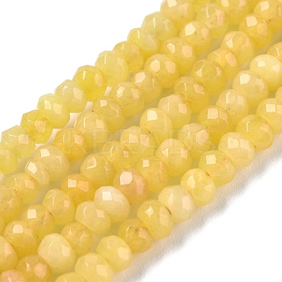 Dyed Natural Malaysia Jade Rondelle Beads Strands X-G-E316-2x4mm-47-1