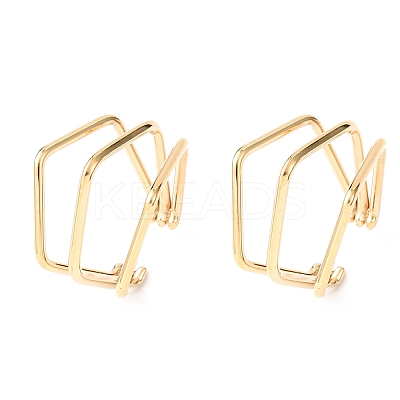 304 Stainless Steel Triple Pentagon Cuff Earrings EJEW-K268-88G-1