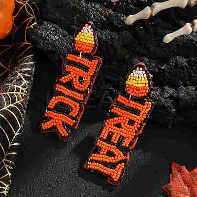Halloween Style Trick-Treat Beaded Earrings for Women AP6409-1